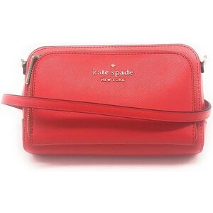 Kate Spade Staci Dual Zip Around Leather Crossbody Candied Cherry Never Used
